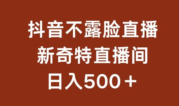 不露脸挂机直播，新奇特直播间，日入500+【揭秘】-知库