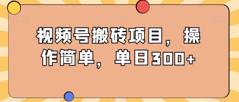 视频号搬砖项目，操作简单，单日300+-知库