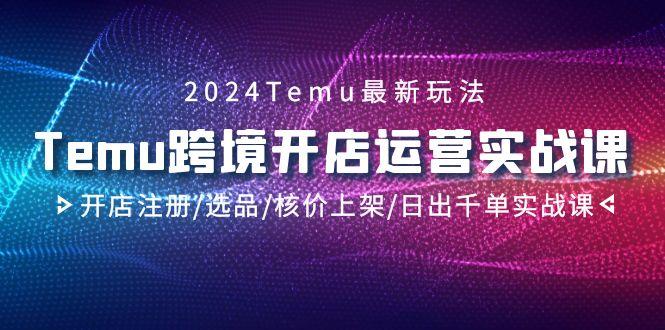 2024Temu跨境开店运营实战课，开店注册/选品/核价上架/日出千单实战课-知库