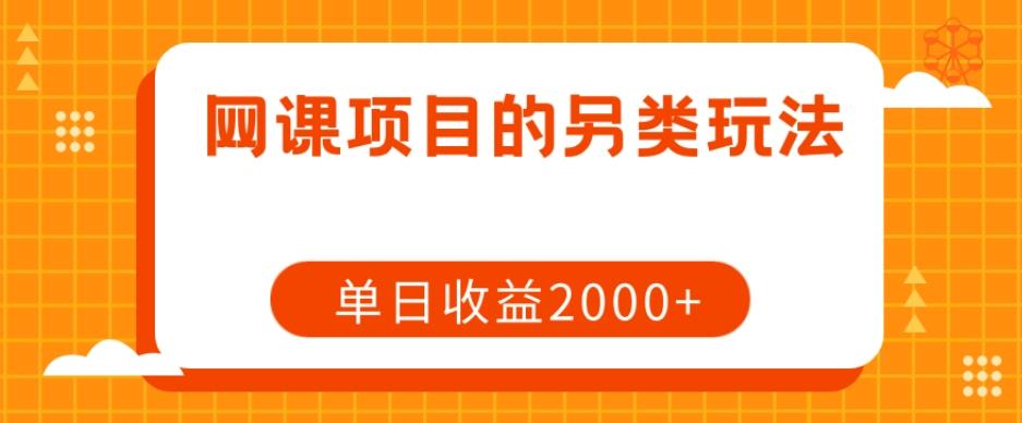 网课项目的另类玩法，单日收益2000+【揭秘】-知库