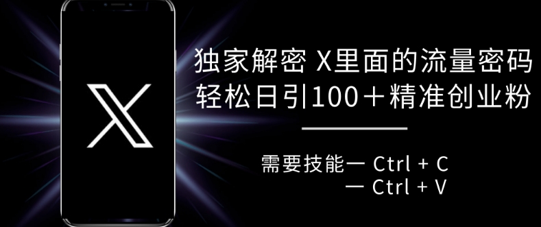 独家解密 X 里面的流量密码，复制粘贴轻松日引100+-知库