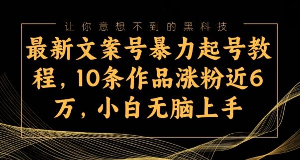 最新文案号暴力起号教程，10条作品涨粉近6万，小白无脑上手-知库