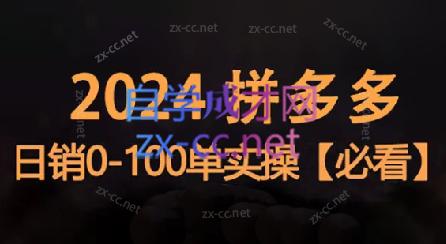 恒哥·2024拼多多日销0-100单实操-知库