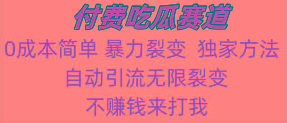 吃瓜付费赛道，暴力无限裂变，0成本，实测日入700+！！！-知库