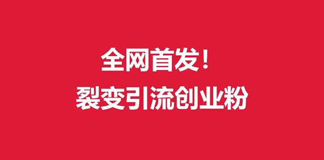 (全网首发)外面收费几千的裂变引流高质量创业粉-知库