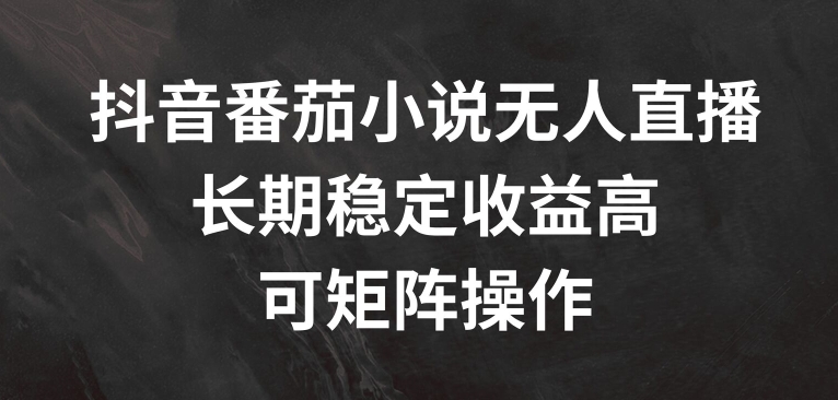 抖音番茄小说无人直播，长期稳定收益高，可矩阵操作【揭秘】-知库