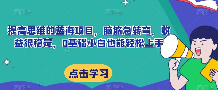 提高思维的蓝海项目，脑筋急转弯，收益很稳定，0基础小白也能轻松上手-知库