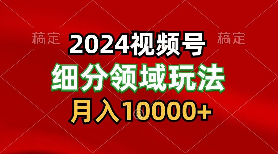 2024视频号分成计划细分领域玩法，每天5分钟，月入1W+-知库