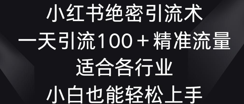 小红书绝密引流术，一天引流100+精准流量，适合各个行业，小白也能轻松上手【揭秘】-知库