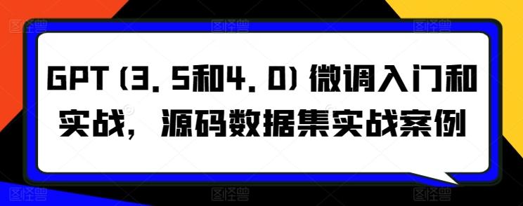 GPT(3.5和4.0)微调入门和实战，源码数据集实战案例-知库