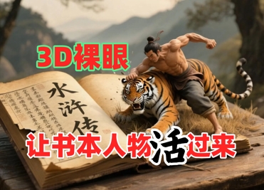 书本人物裸眼3D视频，新的玩法，流量超猛，保姆级教程-知库