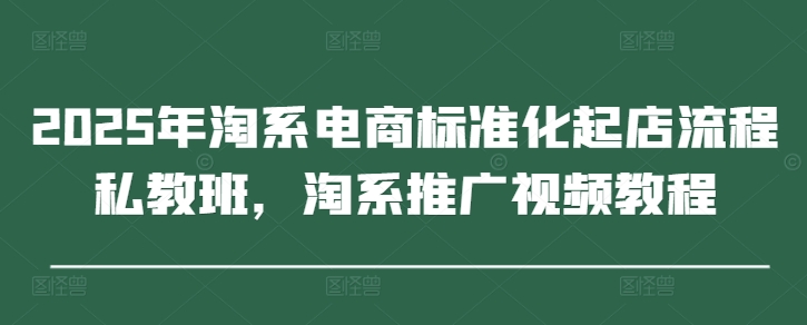2025年淘系电商标准化起店流程私教班，淘系推广视频教程-知库