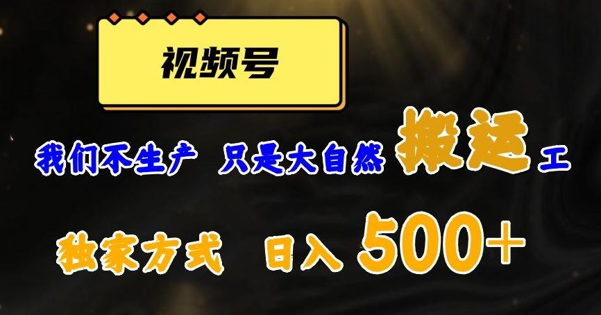 视频号轻松搬运日赚500+，一个1分钟1条原创视频【揭秘】-知库