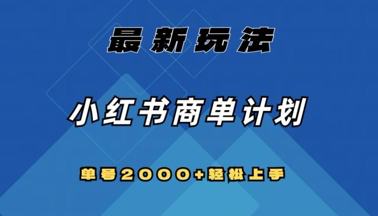 全网首发，小红书商单计划最新玩法，单号2000+可扩大可复制【揭秘】-知库