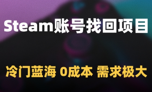 Steam账号找回项目，冷门蓝海，0成本，需求极大-知库