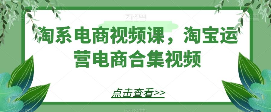 淘系电商视频课，淘宝运营电商合集视频-知库