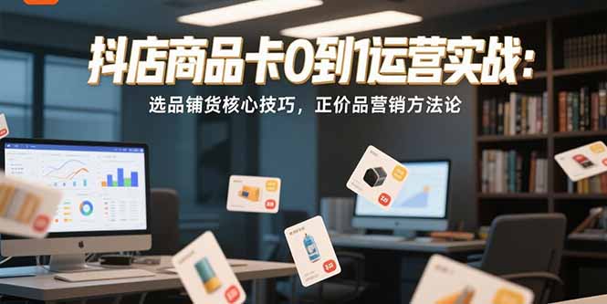 抖店商品卡0到1运营实战：选品铺货核心技巧，正价品营销方法论-知库