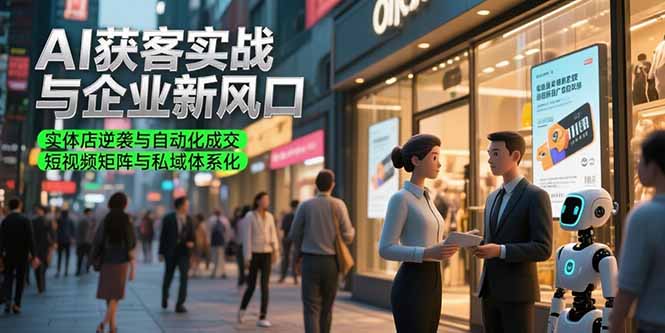 AI获客实战与企业新风口，实体店逆袭与自动化成交 短视频矩阵与私域体系化-知库
