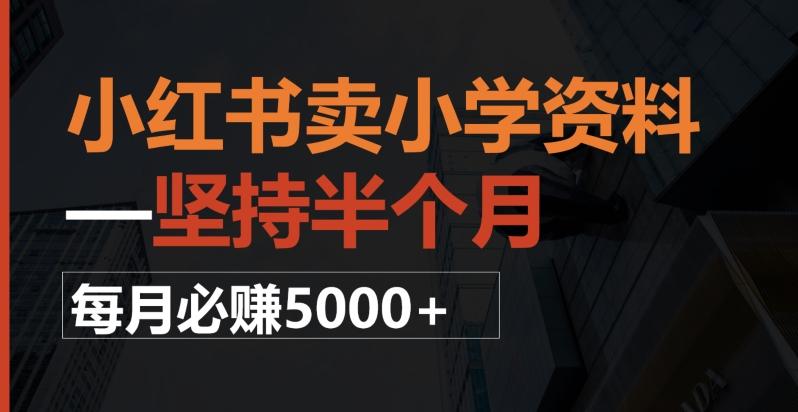 小红书卖小学资料，一坚持半个月，每月必赚5000+-知库