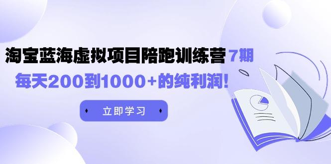 (9541期)黄岛主《淘宝蓝海虚拟项目陪跑训练营7期》每天200到1000+的纯利润-知库