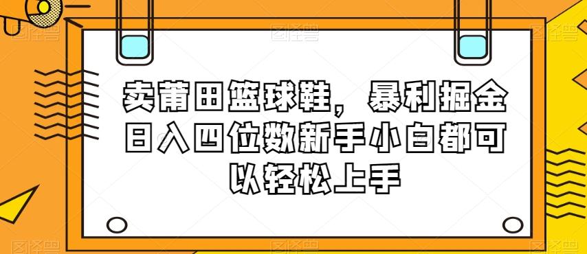 卖莆田篮球鞋，暴利掘金日入四位数新手小白都可以轻松上手【揭秘】-知库