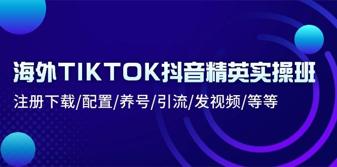 海外TIKTOK抖音精英实操班：注册下载/配置/养号/引流/发视频/等等-知库