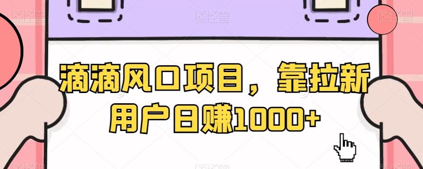 滴滴风口项目，靠拉新用户日赚1000+-知库