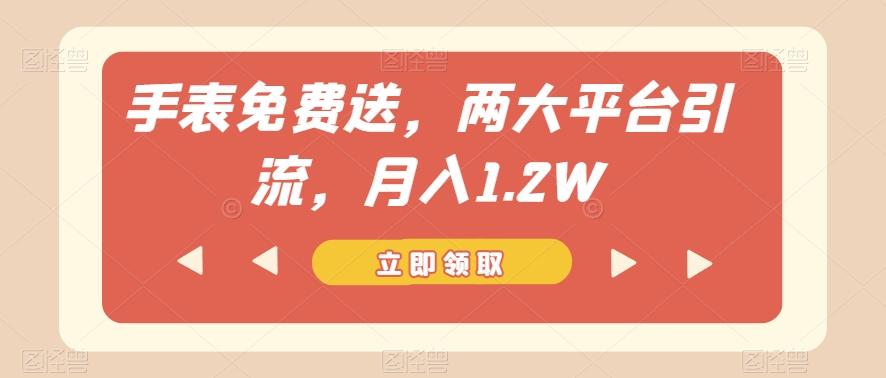 手表免费送，两大平台引流，月入1.2W【揭秘】-知库