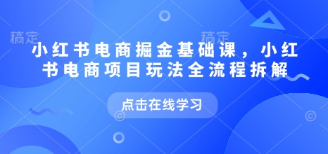 小红书电商掘金课，小红书电商项目玩法全流程拆解(更新5月)-知库