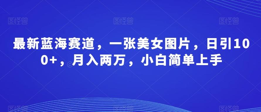 最新蓝海赛道，一张美女图片，日引100+，月入两万，小白简单上手-知库