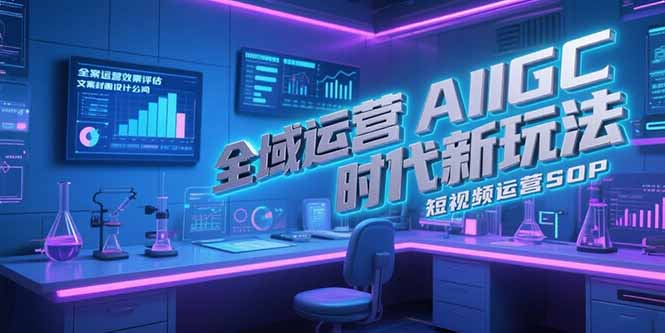 全域运营AIGC时代新玩法，文案封面设计公式，短视频运营SOP-知库