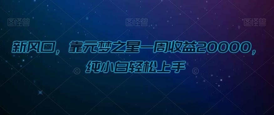 新风口，靠元梦之星一周收益20000，纯小白轻松上手-知库