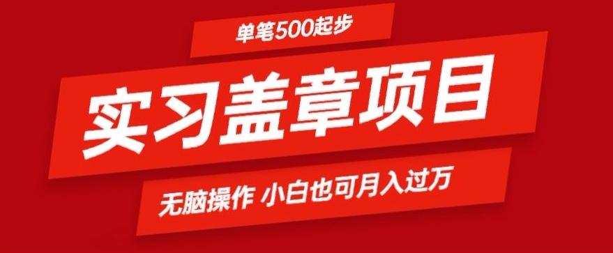 实习代盖章项目一单500起普通人可落地项目小白也可轻易上手-知库