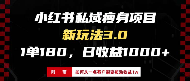 小红书瘦身项目3.0模式，新手小白日赚收益1000+(附从一名客户裂变收益…-知库