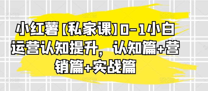 小红薯【私家课】0-1小白运营认知提升，认知篇+营销篇+实战篇-知库