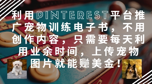 利用Pinterest平台推广宠物训练电子书，不用创作内容，只需要每天利用业余时间，上传宠物图片就能挣美金!-知库