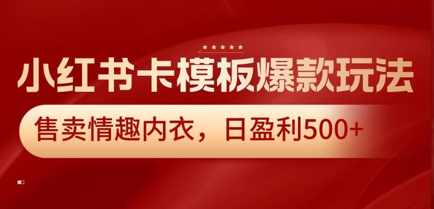 小红书卡模板爆款玩法，售卖情趣内衣，日盈利500+【揭秘】-知库