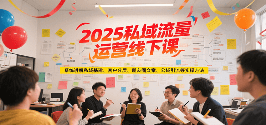 2025私域流量运营线下课，系统讲解私域基建/客户分层/朋友圈文案/公域引流等实操方法-知库