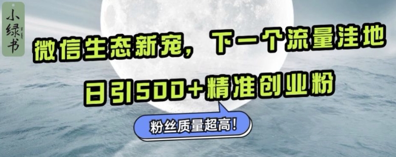 微信生态新宠小绿书：下一个流量洼地，日引500+精准创业粉，粉丝质量超高-知库