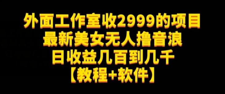 外面工作室收2999的项目最新美女无人撸音浪日收益几百到几千【教程+软件】（仅揭秘）-知库