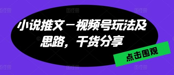 小说推文—视频号玩法及思路，干货分享-知库