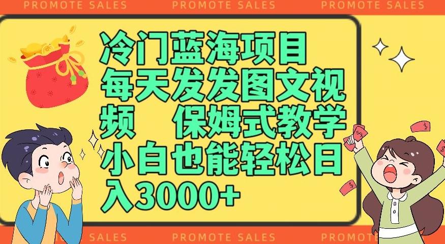 冷门蓝海项目，每天发发图文视频，保姆式教学，小白也能轻松日入3000+-知库