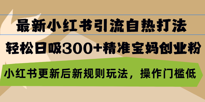 最新小红书引流自热打法，轻松日吸300+精准宝妈创业粉，小红书更新后新…-知库