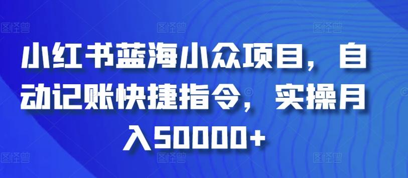 小红书蓝海小众项目，自动记账快捷指令，实操月入50000+【揭秘】-知库