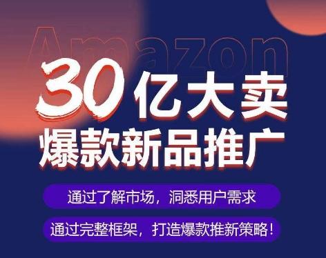 亚马逊·30亿大卖爆款新品推广，可复制、全程案例实操的爆款推新SOP-知库