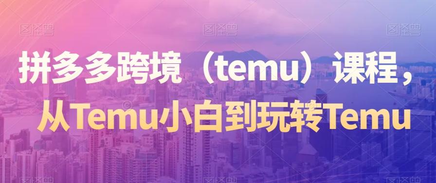 拼多多跨境（temu）课程，从Temu小白到玩转Temu-知库