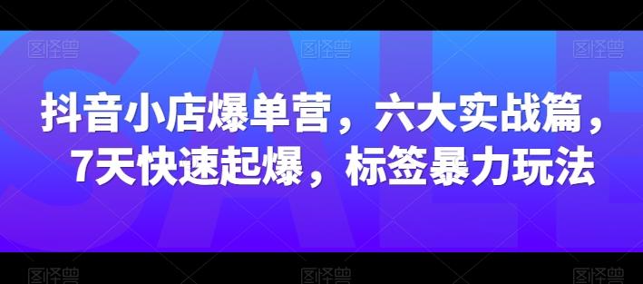 抖音小店爆单营，六大实战篇，7天快速起爆，标签暴力玩法-知库