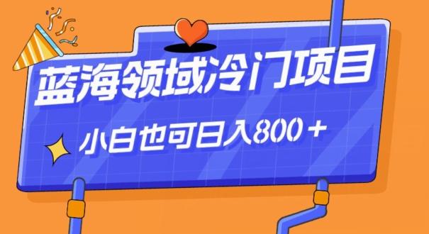 蓝海领域冷门赛道，一单39.9，日入800＋-知库