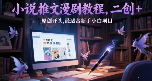小说推文漫剧教程，二创+原创开头，最适合新手小白项目-知库