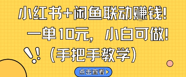 小红书+闲鱼联动挣钱，一单10元，小白可做-知库